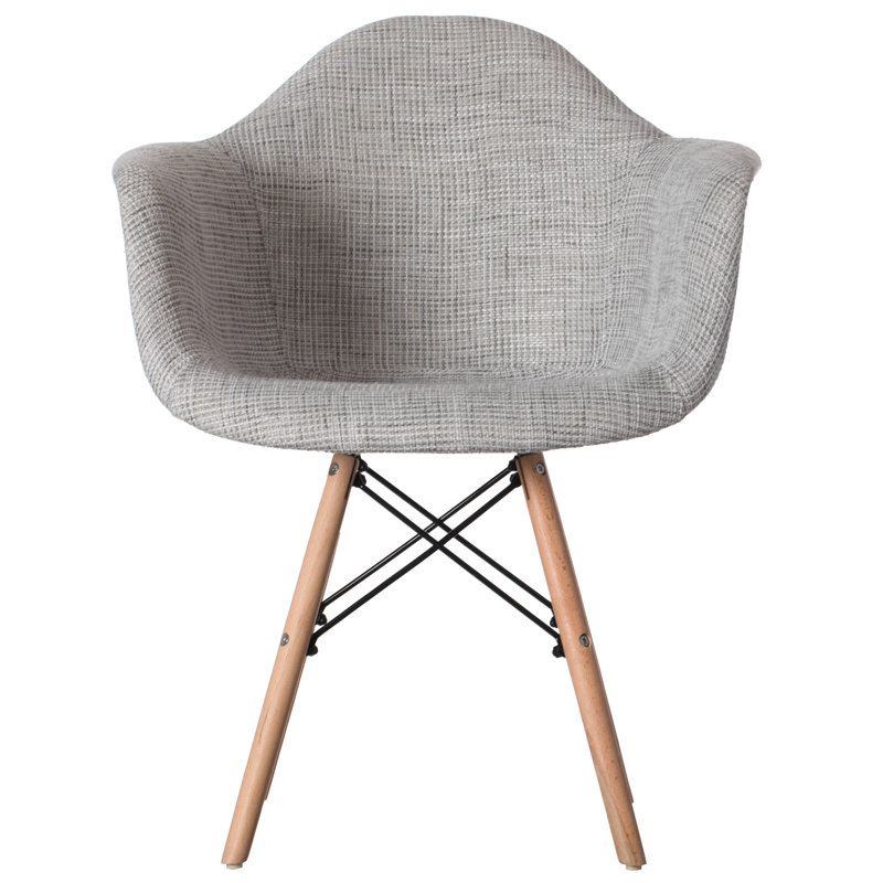 Dearbhl 16'' H Fabric Upholstered Beech Armchair, Gray, 1