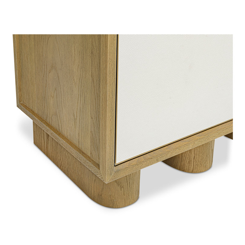Marcelle 80'' W Solid Wood Sideboard, Brown/White