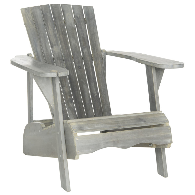 Chaise Adirondack en bois massif Briaca, Gris cendré