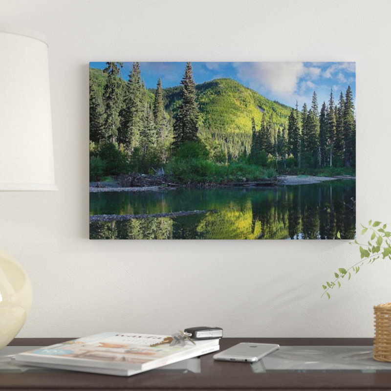 « pin river, hart ranges, british columbia, canada », reproduction de photo sur toile, H 18 po x l 26 po x P 1,5 po