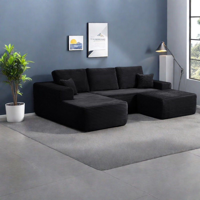 Canapé de luxe modulaire Cloud, tissu moelleux, design moderne pour le salon