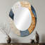 Peinture bleue minimaliste en pierre spirituelle bleue - miroir mural ovale moderne beige-819592910