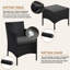  Ensemble de meubles en rotin 3 pièces avec plateau en verre trempé et 2 chaises rembourrées-387910676-387910677