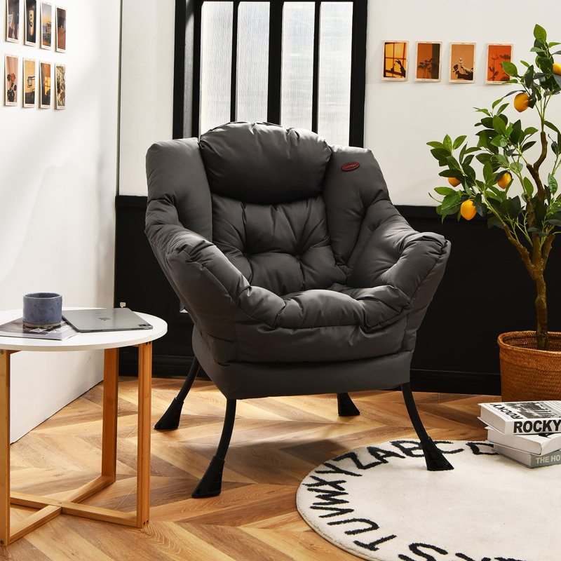 Fauteuil capitonné Irvona 74,93 cm, Polyester gris
