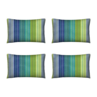 Ensemble de 4 coussins décoratifs Sunbrella, coussins décoratifs rectangulaires pour l'extérieur 12 po x 24 po