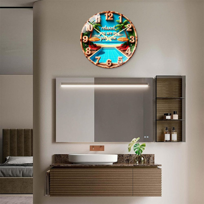 Horloge murale en verre 24 po