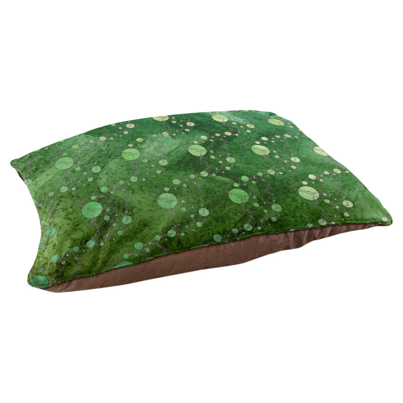 Oreiller classique pour chien de planètes Byrge, Grand (l 40 po x P 30 po x H 14 po), Jaune / vert