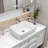 Sinber 19" x 15" x 5.3" White Rectangular Ceramic Countertop Bathroom Vanity Vessel Sink