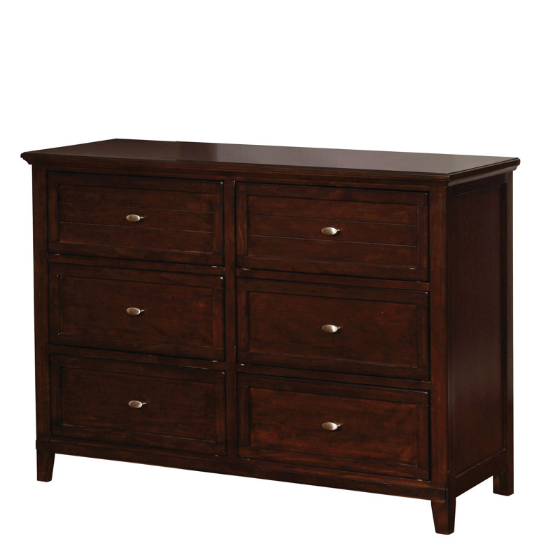 Kahi 47.63'' W 6 - Drawer Dresser, Brown Cherry
