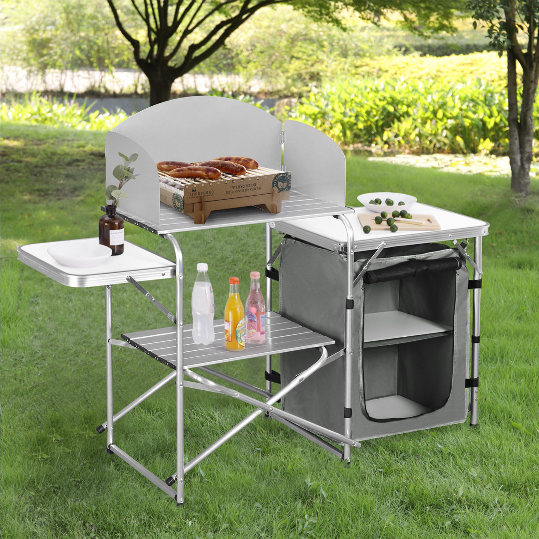 Washta collapsible grill table made of aluminum