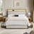 Antioch Upholstered Bed Frame with 2 Storage Drawers, Modern Platform Bed with Charging Station & LED Light, No Spring Box Needed-2138354207-2143374593