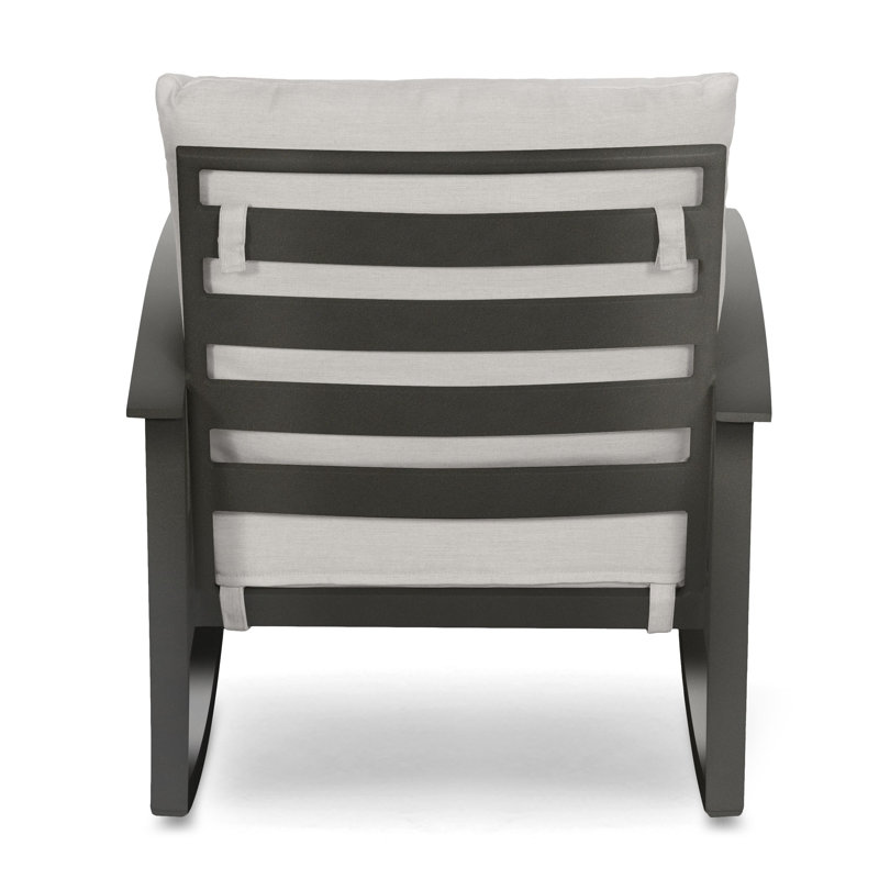 Outdoor Rocker Chair, Weathered Teak, Light Gray