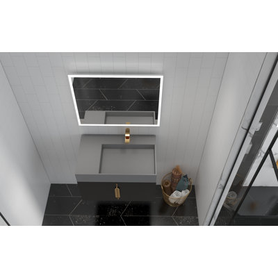 Ensemble de meuble-lavabo mural simple 30 po avec surface solide Amazon