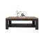 Table basse rectangulaire en wengé et chêne naturel avec tablette inférieure