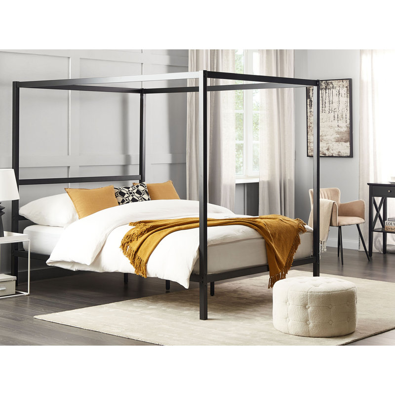 Lynton Metal Bed, Black, European Kingsize (160 x 200cm)