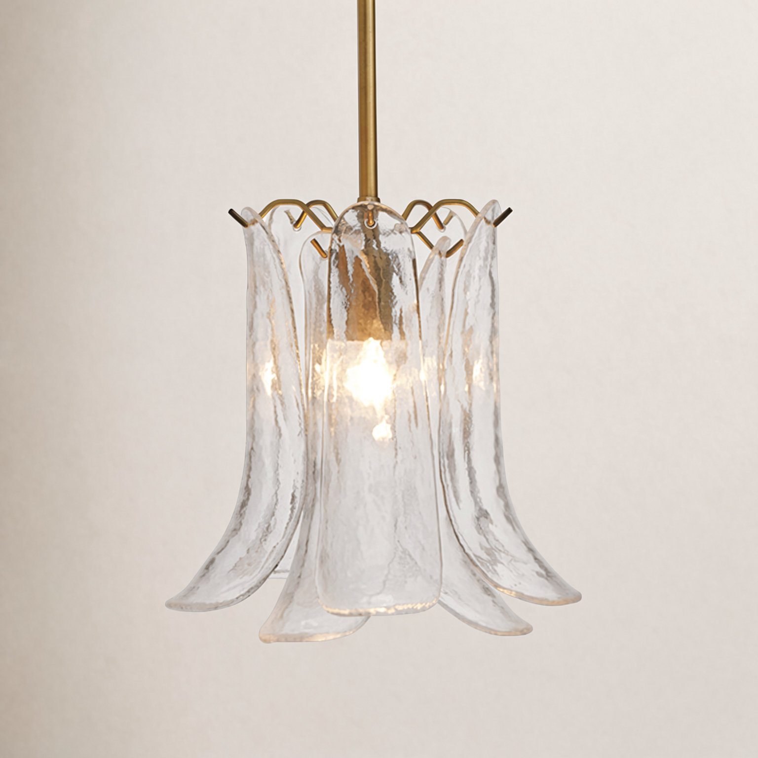 Malvina Single Light Glass Dimmable Pendant, Clear