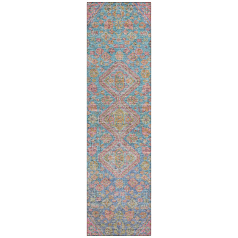 Machine Washable Indoor/Outdoor Xhevrie Sky Rug, Runner 2' 3" x 7' 6"