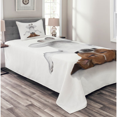 Thorpe Graphic Print & Text Bedspread