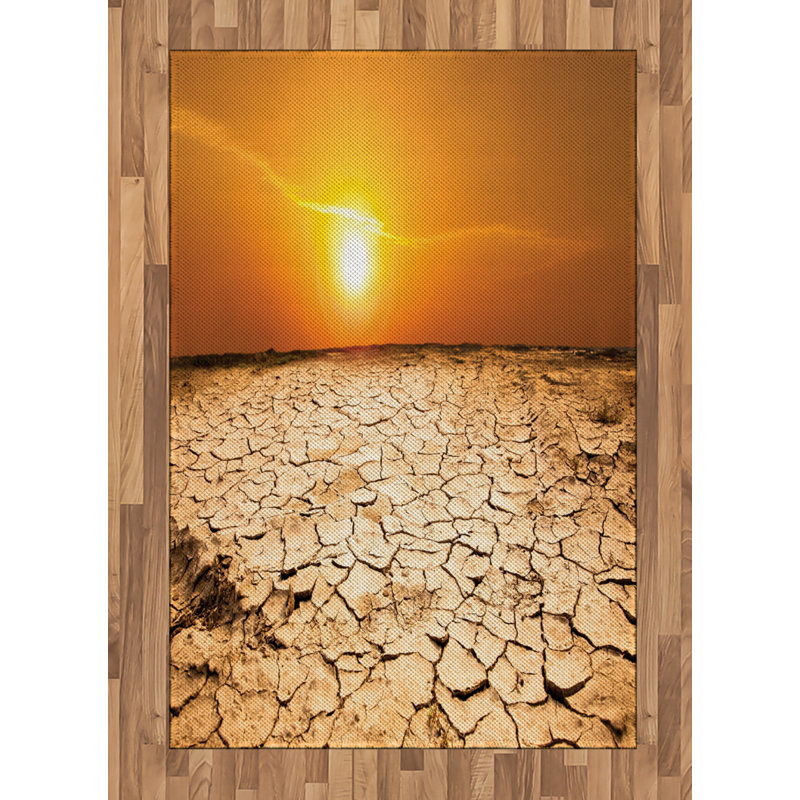 Desert High Density Long Fiber Poly Threads Decorative Area Rug Carpet, Rectangle 4' x 5'8"