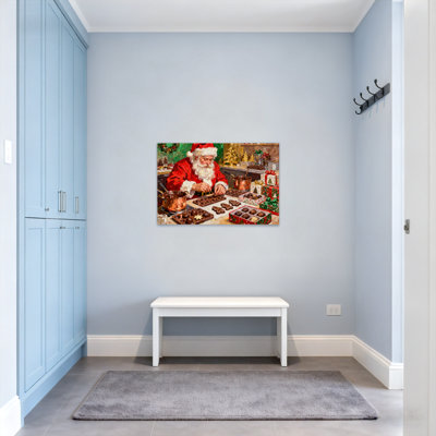 Noël, père Noël, fabrication de biscuits au chocolat, scène des Fêtes