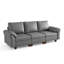 Canapé modulaire 96 po à 3 places avec rangement 96 po, gris-2036523777