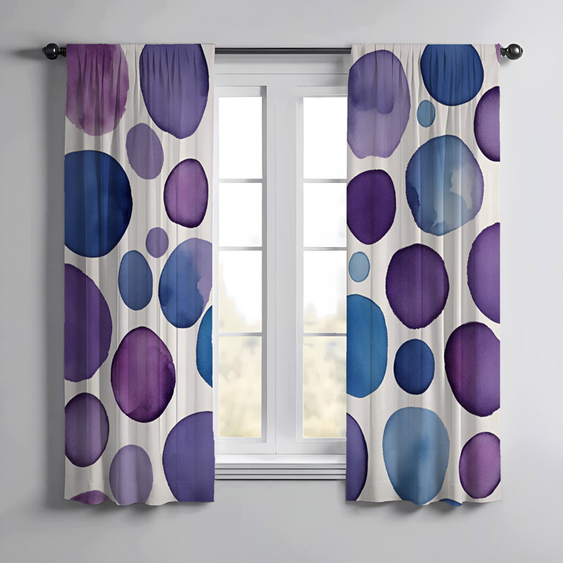 Paire de rideaux semi-transparents en polyester Shalena, L 40 po x L 61 po
