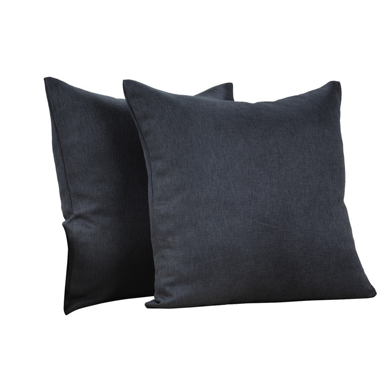 Housses de coussin rectangulaires en lin uni, Anthracite