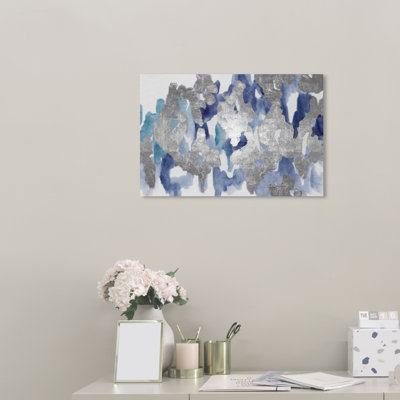" Abstract Gray/Blue/White Palais " Painting Print