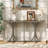 Ustyle 59.8'' Wooden Console Table With Oak Veneer Top,Farmhouse Entryway Table With Rubber Wood Slender Curved Legs,Perfect For Living Room,Entryway,Hallway, Dining Spaces.-124922131