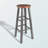 Zenith Four Leg Rustic Teak and Gray Square Leg Bar Stool, 28.9'' H X 13.33'' W X 13.33'' D-1133237553