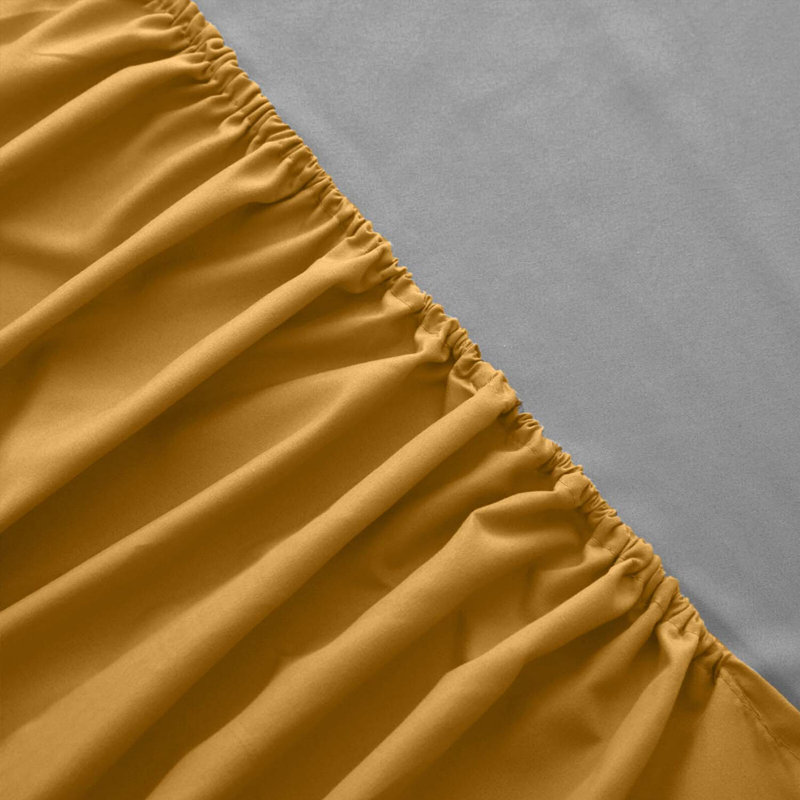 Super Luxury Microfiber 25 cm Plain Fitted Sheet , Yellow, Single (3')