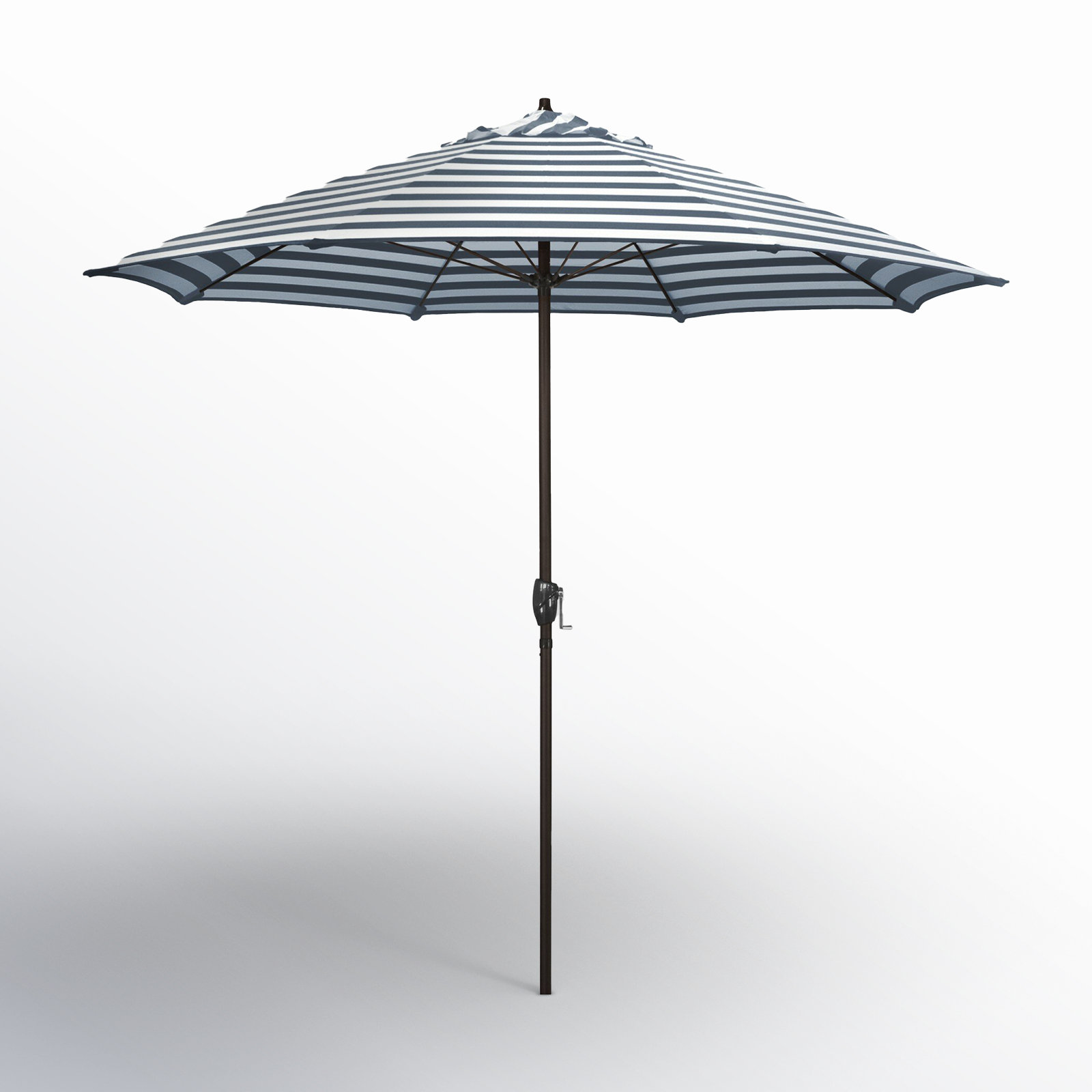 Mika 9' Umbrella, Navy White Cabana Stripe