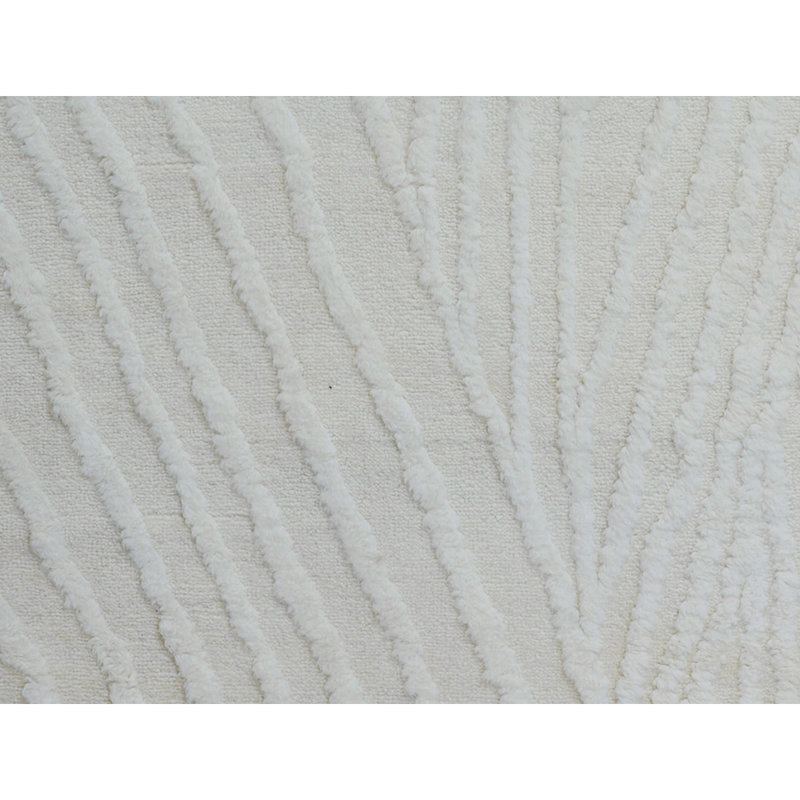 Wool Abstract Area Rug in Ivory, Rectangle 5' x 8'