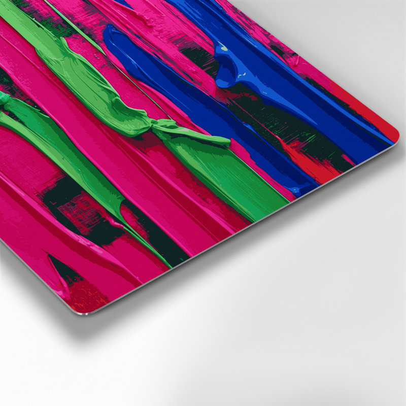 Art mural abstrait en métal rouge 55, H 12 po x l 12 po
