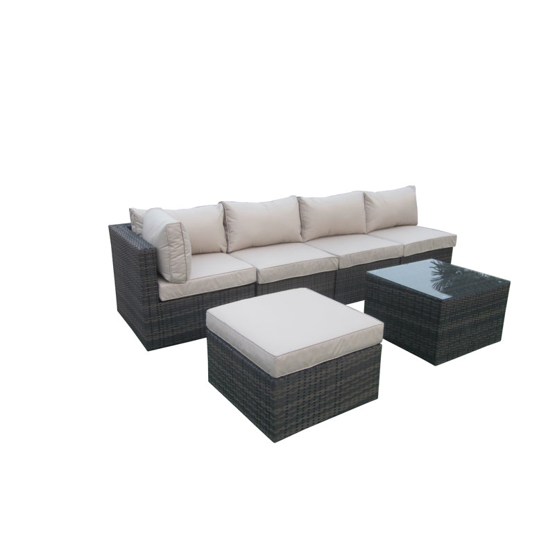 Gutta 5 Seater Rattan Sofa Set, Mix Brown
