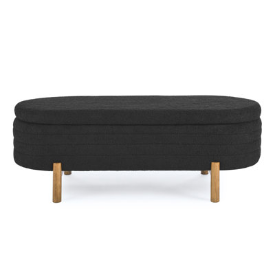 Ottoman Oval Storage Bench,Rubber Wood Leg(46."x17.7"x10.8")