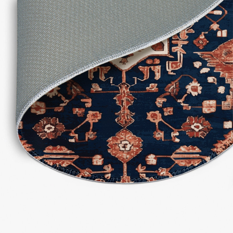 Tapis turc intérieur et extérieur brun, Rond 5 pi