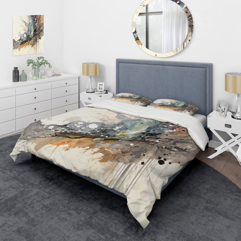 Ensemble de housse de couette en microfibre / polyester Jazz Rhythms In Shades Of Grey III Bedding