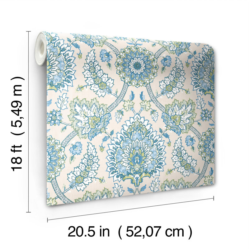 18' L x 20.5" W Peel and Stick Wallpaper Roll, Blue