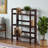 Zimmermann Terry 3-Tier Foldable Stackable Shelf Walnut Finish, 38.27" H X 27.57" W X 11.26" D-437738523-437738520