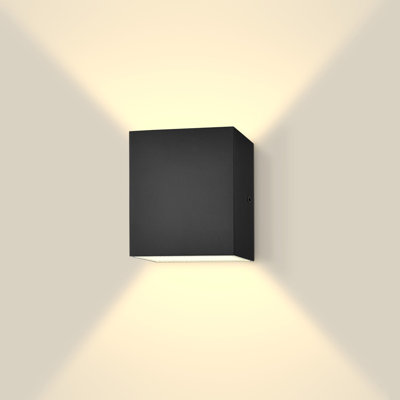 Luxrite Square LED Up And Down Wall Sconce, 5 Color Options, 15W, 1000 Lumens, ETL Listed, Black