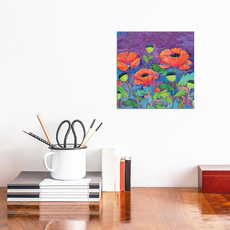 Floral V by Teresa Kogut - Painting on Canvas, Wrapped Canvas, 45.72 cm H x 45.72 cm W x 3.175 cm D