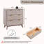 Table d'appoint 32 po de hauteur en faux marbre avec 3 tiroirs et design cannelé-134945480-136254298