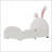 Twin Size Upholstered Rabbit-Shape Princess Bed With Headboard And Footboard, Perfect For A Magical And Comfortable Sleep Experience-2088757652