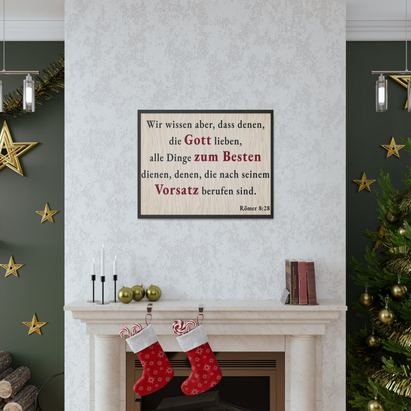 Écriture sur les murs Römer 8:28 Romains 8:28 verset biblique allemand sur toile, H 30 po x l 24 po