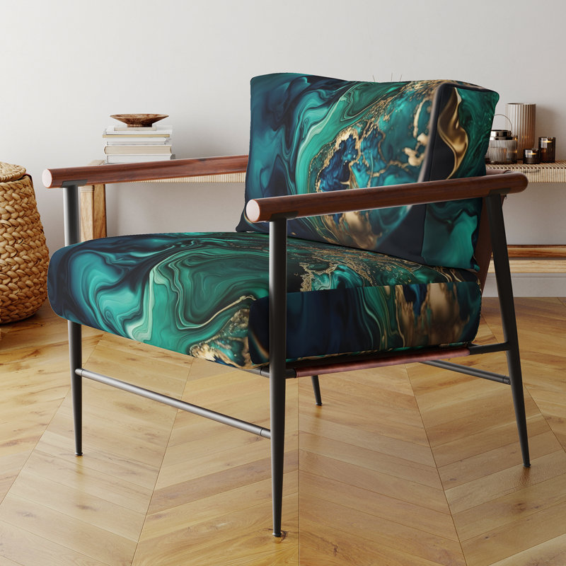 Cullivan - Fauteuil d'appoint rembourré en marbre, Doré