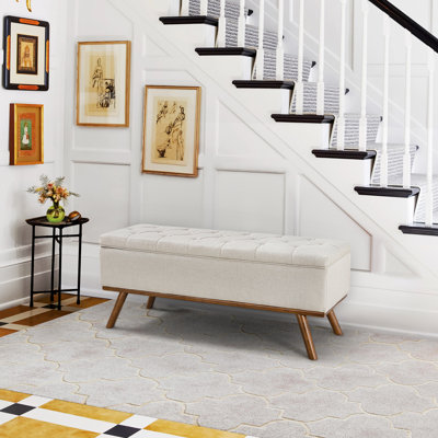 Leaysia Linen Upholstered Storage Bench