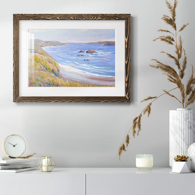 " Along The Coast I ", Walnut, 22" H x 32" W x 1.5" D