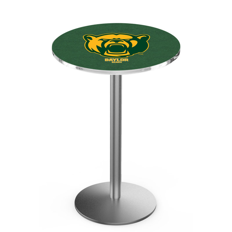 Round Metal Base Dining Table, Stainless Steel, Baylor University
