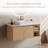 36" Wall-Mounted Natural Wood Bathroom Vanity with White Ceramic Sink, Single-Hole Faucet Hole, Pop-Up Drain & P-Trap Included-227388405-206969836